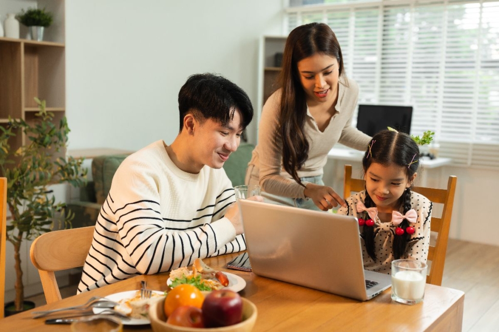 A family in their home in Alabang, planning for the future